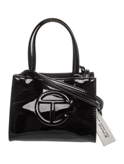 Pre-owned Telfar Patent Leather Evening Bag In Black