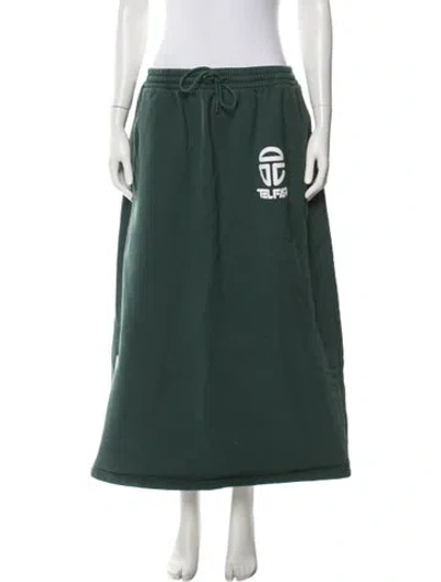 Pre-owned Telfar Plaid Print Sweatpants In Green