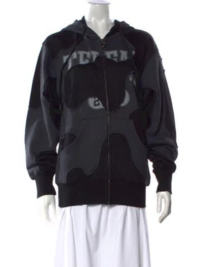 Pre-owned Telfar Printed Crew Neck Sweater In Black