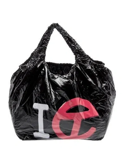 Pre-owned Telfar Pvc Nyc Plastic Bag In Black