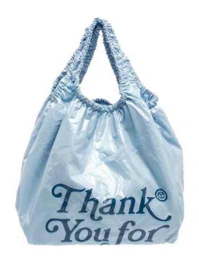 Pre-owned Telfar Pvc "thank You" Medium 2025 W/ Tags In Blue