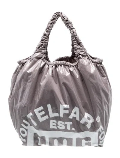 Pre-owned Telfar Pvc Top Handle Bag In Grey
