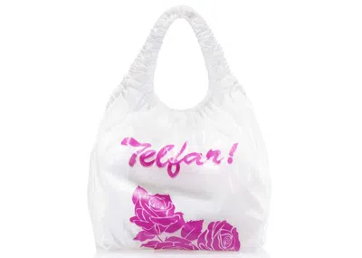 Pre-owned Telfar Regular Flower Plastic Bag In White