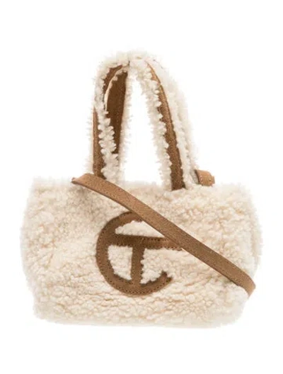 Pre-owned Telfar Shearling Top Handle Bag In Brown