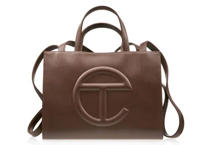 Pre-owned Telfar Shmedium Shopping Bag In Chocolate