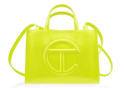 Pre-owned Telfar Shmedium Shopping Bag In Highlighter Yellow