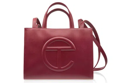 Pre-owned Telfar Shmedium Shopping Bag In Oxblood In Burgundy
