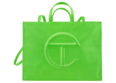 Pre-owned Telfar Shopping Bag Large In Highlighter Green