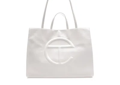 Pre-owned Telfar Shopping Bag Large In White