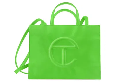 Pre-owned Telfar Shopping Bag Medium In Highlighter Green