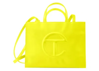 Pre-owned Telfar Shopping Bag Medium In Highlighter Yellow