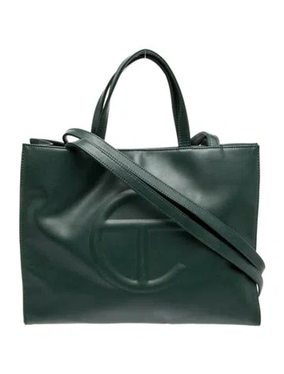 Pre-owned Telfar Signature Dark Olive Shopping Bag Large In Green
