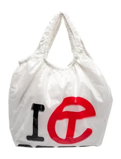 Pre-owned Telfar Signature Hobo In White