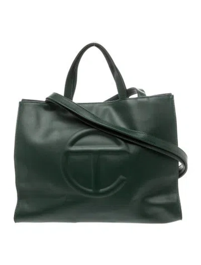 Pre-owned Telfar Signature Medium Dark Olive Shopping Bag Medium In Green
