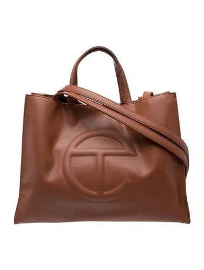 Pre-owned Telfar Signature Medium Vegan Leather Shopping Bag Medium In Brown