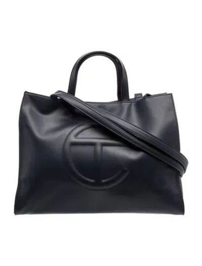 Pre-owned Telfar Signature Navy Shopping Bag Medium In Blue