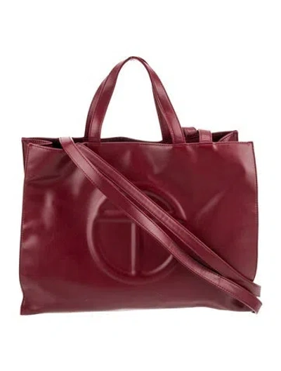 Pre-owned Telfar Signature Oxblood Shopping Bag Large In Burgundy