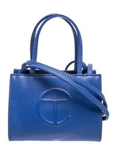 Pre-owned Telfar Signature Painter's Tape Shopping Bag Small In Blue