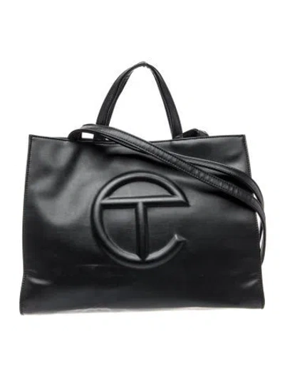 Pre-owned Telfar Signature Shopper Large In Black