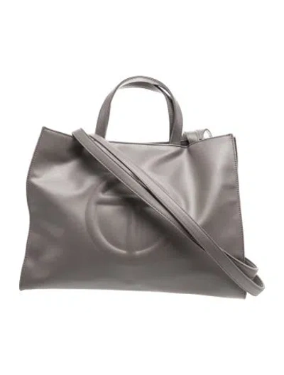 Pre-owned Telfar Signature Shopping Bag Medium In Grey