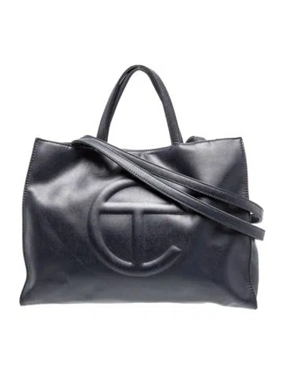 Pre-owned Telfar Signature Shopping Navy. In Grey