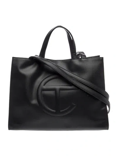 Pre-owned Telfar Signature Shopping Tote In Black