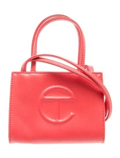 Pre-owned Telfar Signature Small Red Shopping Bag Small In Burgundy