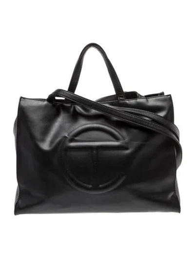 Pre-owned Telfar Signature Top Handle Bag In Black