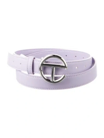 Pre-owned Telfar Skinny Leather Belt In Purple