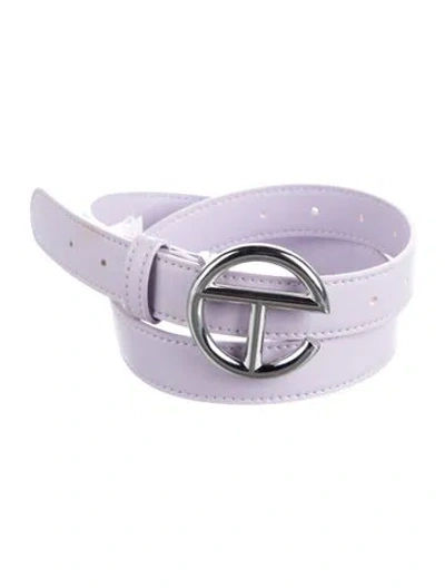 Pre-owned Telfar Skinny Leather Waist Belt In Purple