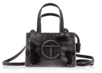 Pre-owned Telfar Small Shopping Bag In Distressed Black