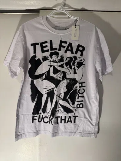 Pre-owned Telfar T Shirt Vulgar Ss-2020 Fuck That Bitch In White