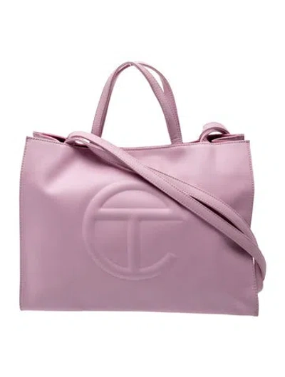 Pre-owned Telfar Vegan Leather Bubblegum Shopping Bag Medium In Pink