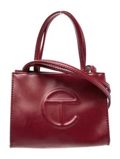 Pre-owned Telfar Vegan Leather Bucket Bag In Burgundy