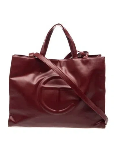 Pre-owned Telfar Vegan Leather Bucket Bag In Burgundy