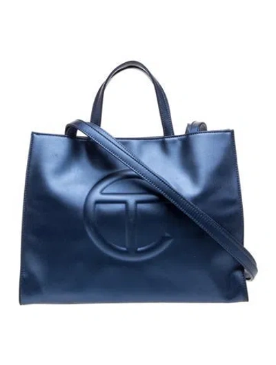 Pre-owned Telfar Vegan Leather Cobalt Shopping Bag Medium