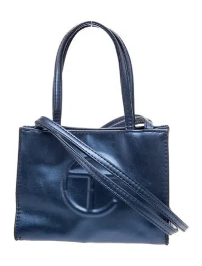 Pre-owned Telfar Vegan Leather Cobalt Shopping Bag Small