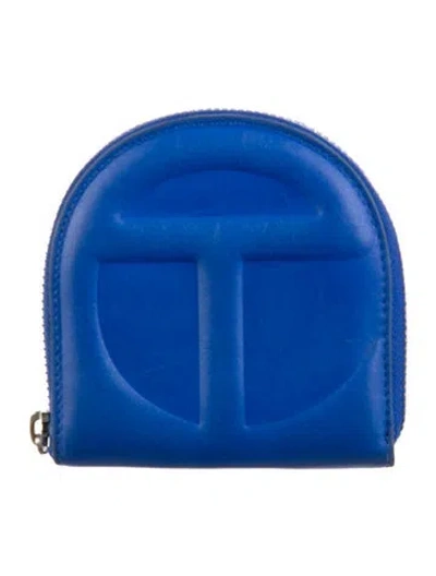 Pre-owned Telfar Vegan Leather Coin Pouch In Blue
