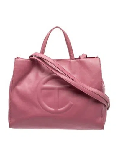 Pre-owned Telfar Vegan Leather Corned Beef Shopping Bag Medium In Pink