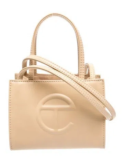 Pre-owned Telfar Vegan Leather Cream Shopping. Small In Neutrals