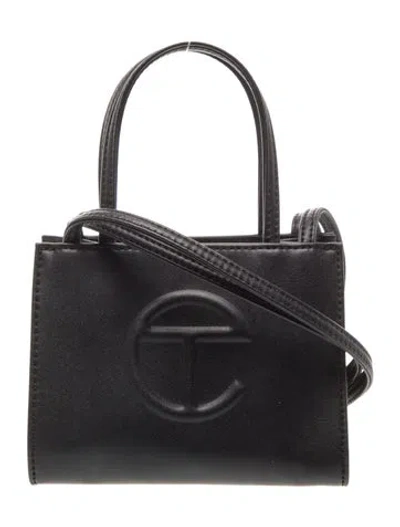 Pre-owned Telfar Vegan Leather Crossbody Bag In Black