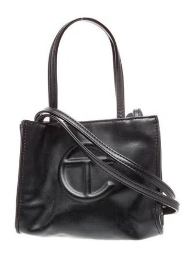 Pre-owned Telfar Vegan Leather Crossbody Bag In Black