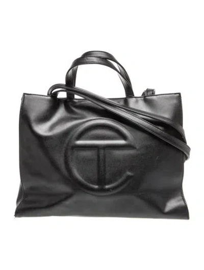 Pre-owned Telfar Vegan Leather Crossbody Bag In Black