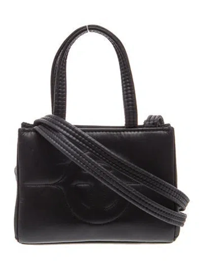Pre-owned Telfar Vegan Leather Crossbody Bag In Black