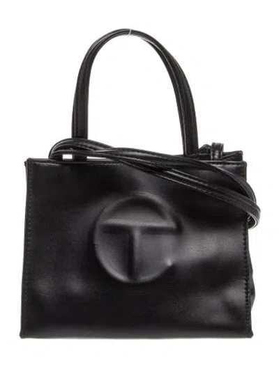 Pre-owned Telfar Vegan Leather Crossbody Bag In Black