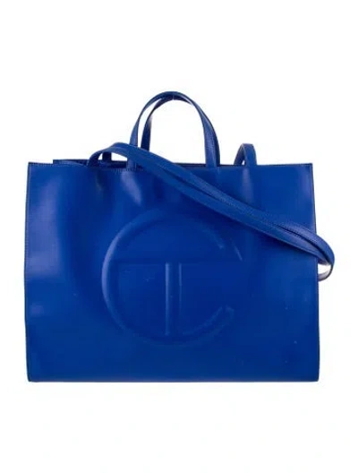 Pre-owned Telfar Vegan Leather Crossbody Bag In Blue