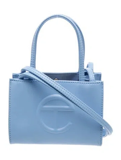 Pre-owned Telfar Vegan Leather Crossbody Bag In Blue