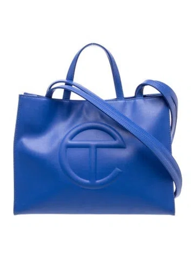 Pre-owned Telfar Vegan Leather Crossbody Bag In Blue