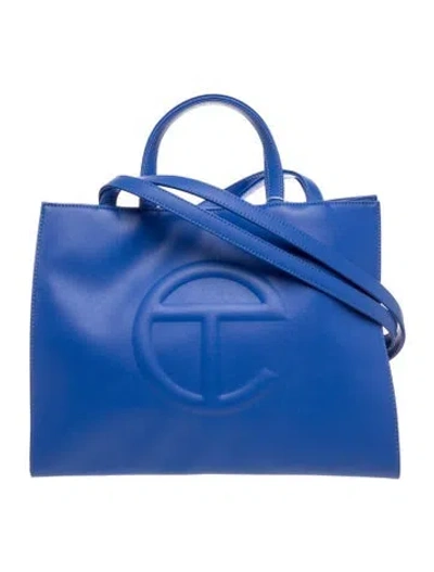 Pre-owned Telfar Vegan Leather Crossbody Bag In Blue