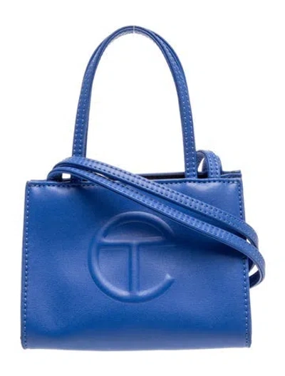 Pre-owned Telfar Vegan Leather Crossbody Bag In Blue